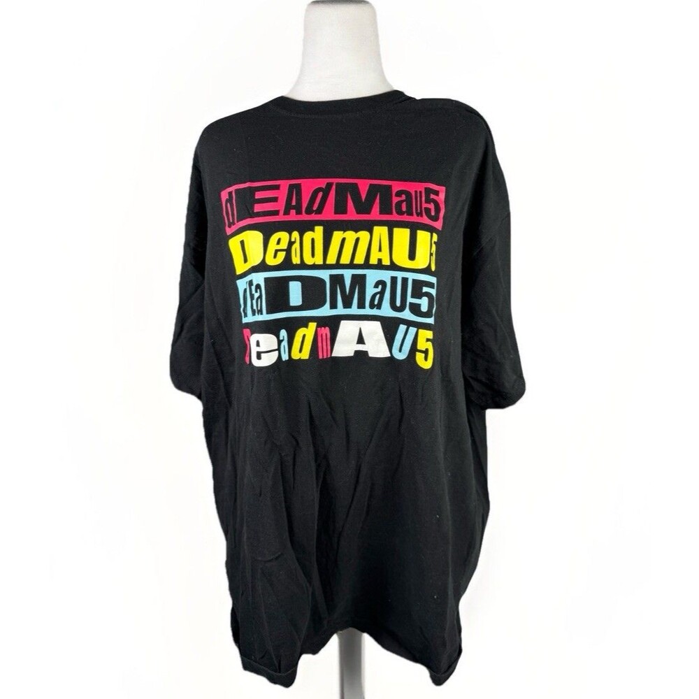 Deadmau5 Deadmaus Black Mens Graphic EDM Rave Concert Party Shirt Size 2XL